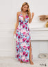 Boho Deep V-neck Blue Maxi Dress Eloise